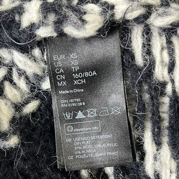 Isabel Marant H&M XS Wool Alpaca Oversized Fringe Chunky Cardigan Sweater Zip-Up - Picture 10 of 11